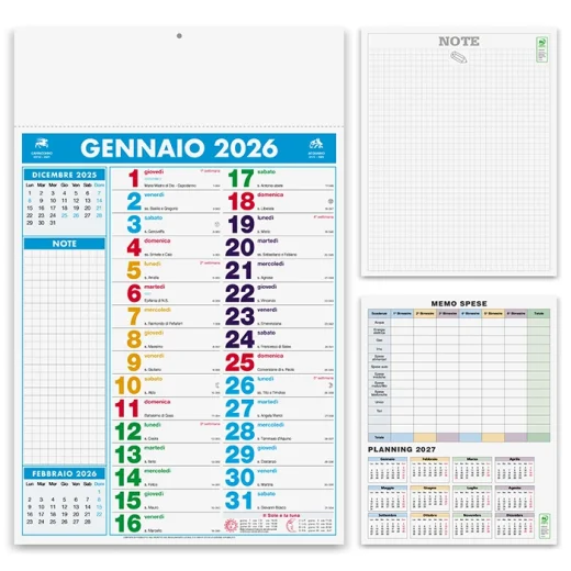 CALENDARIO MULTICOLOR NOTES