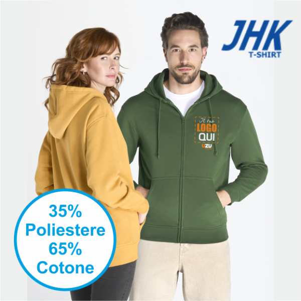 Felpa JHK con cappuccio unisex | 35% COT+65% POL | 290 gr/m2