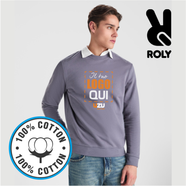 Felpa girocollo TELENO Roly | 100% cot | 320 gr personalizzata con stampa o ricamo