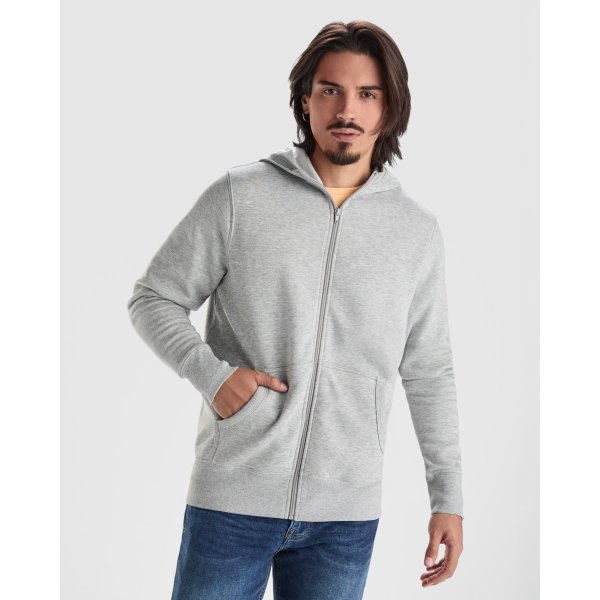 Felpa cappuccio zip MONTBLANC Roly | 50% cot+50% pol | 280 gr personalizzata con stampa o ricamo