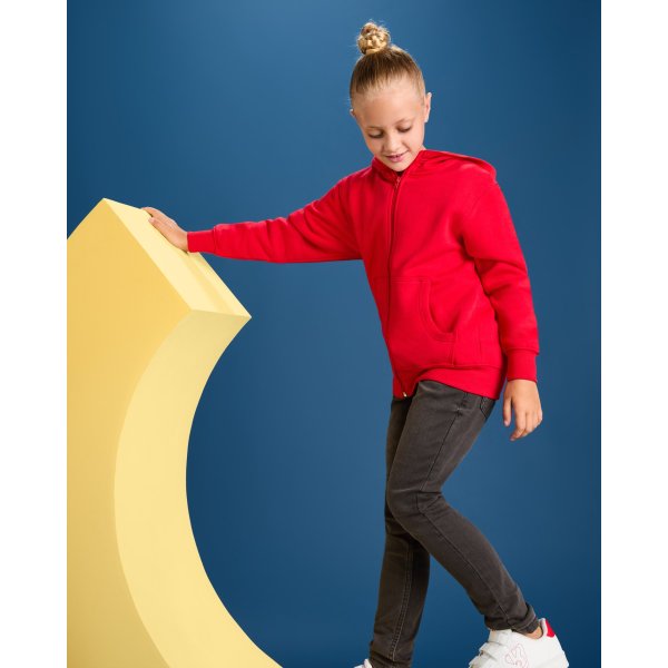 Felpa Cappuccio zip MONTBLANC Kids Roly | 50% cot+50% pol | 280 gr personalizzata con stampa o ricamo