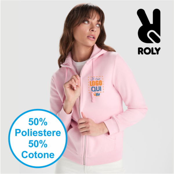 Felpa Cappuccio VELETA Roly | 50% cot+50% pol | 280 gr personalizzata con stampa o ricamo