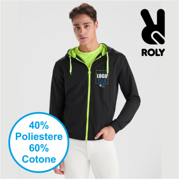 Felpa zip FUJI Roly | 60%cot/ 40%pol | 280 g/m²