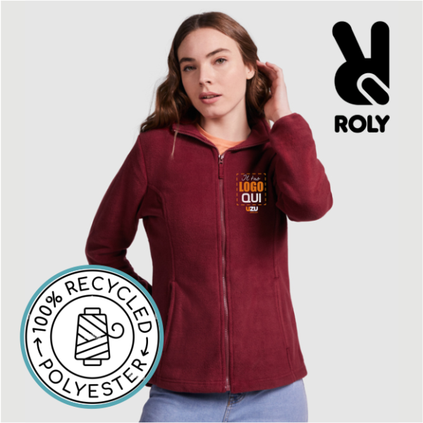 Felpa collo alto zip ARTIC MUJER Roly | 100% pol. | 300 gr personalizzata con stampa o ricamo