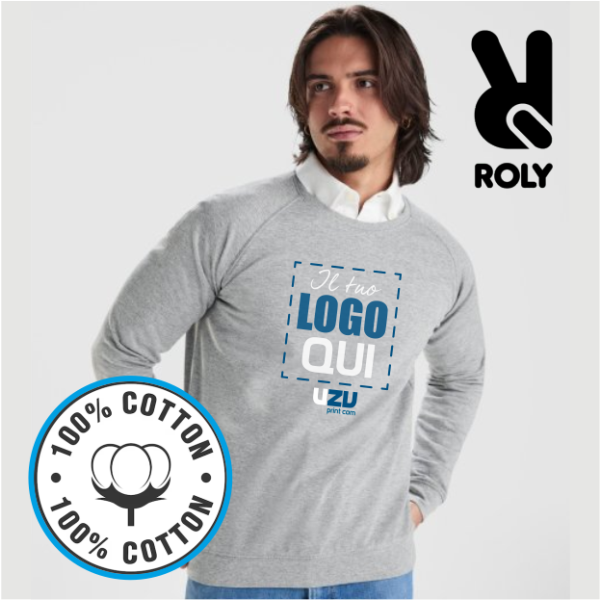 Felpa girocollo ANNAPURNA Roly | 100% cot.| 260 gr personalizzata con stampa o ricamo 