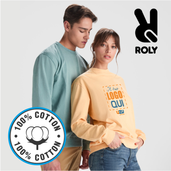 Felpa girocollo JAYA Roly | 100% cot | 250 gr personalizzata con stampa o ricamo