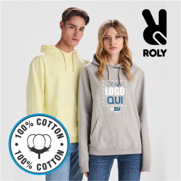 Felpa Cappuccio KENIA Roly | 100% cotone | 250 g/m².