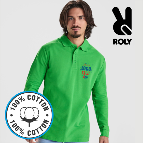 Polo ESTRELLA M/L Roly | 100% cotone | 220gr
