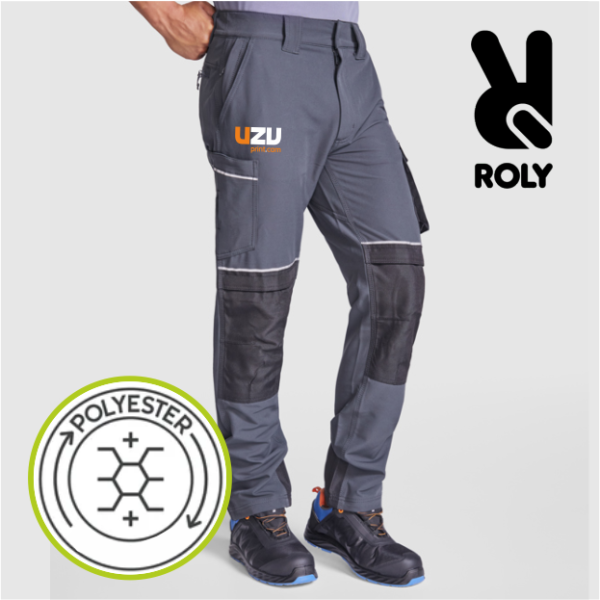 Pantalone da lavoro WALL Roly | 100% pol, 250 g/m² | personalizzato con stampa o ricamo