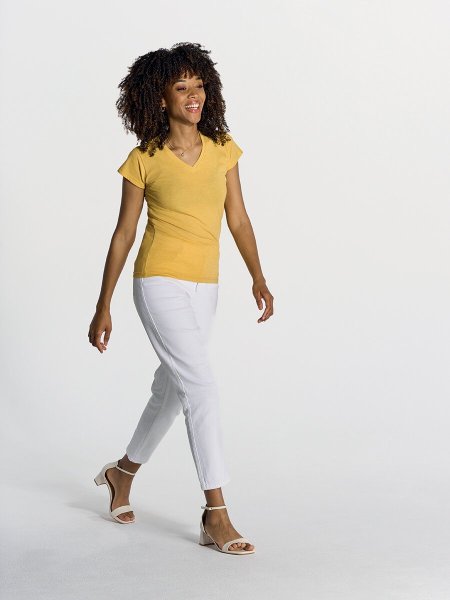 T-SHIRT DONNA MANICA CORTA COLLO A V REGULAR