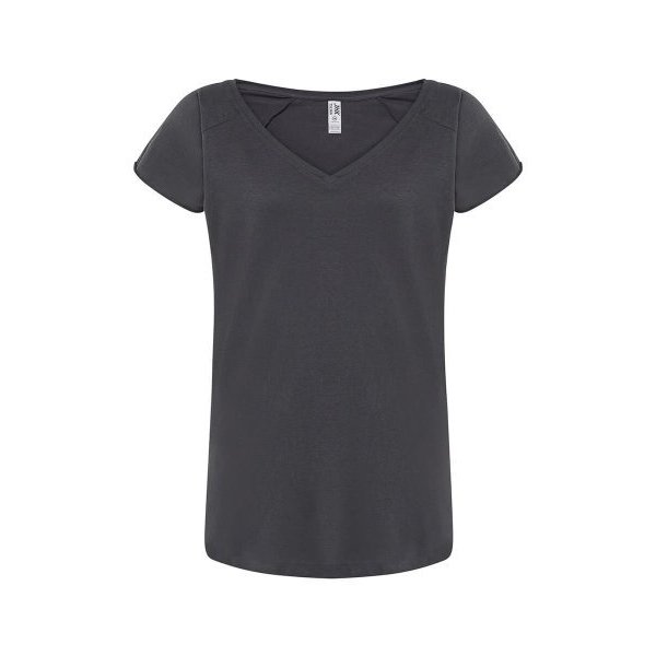 T-SHIRT DONNA COLLO A V URBAN SEA | 100% COT | 120 gr personalizzata con stampa o ricamo