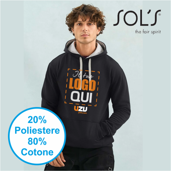 SOL'S CAMERON FELPA UNISEX CON CAPPUCCIO |80% cot-20% pol | 