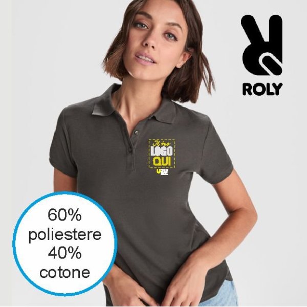 Polo PEGASO WOMAN PREMIUM Roly | 60% Cotone | 220gr personalizzata con stampa o ricamo