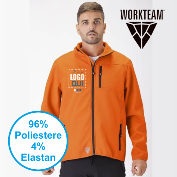 SOFTSHELL Workteam | 96% POL+ 4% ELA | 280 gr personalizzato con stampa o ricamo