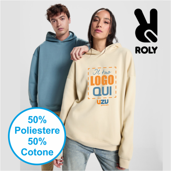 Felpa OTTO Roly unisex oversize con cappuccio | 50% cot 50% pol | 320 g/m².