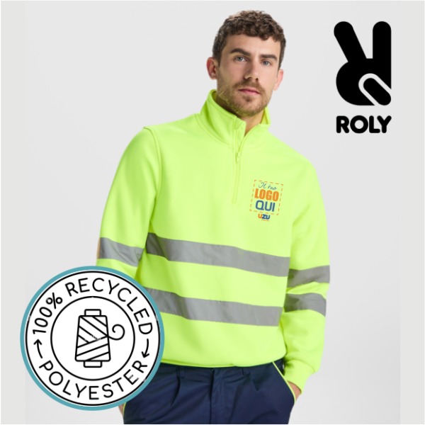 Felpa con mezza zip SPICA Roly | 100% pol | 280 g/m² personalizzata con stampa o ricamo