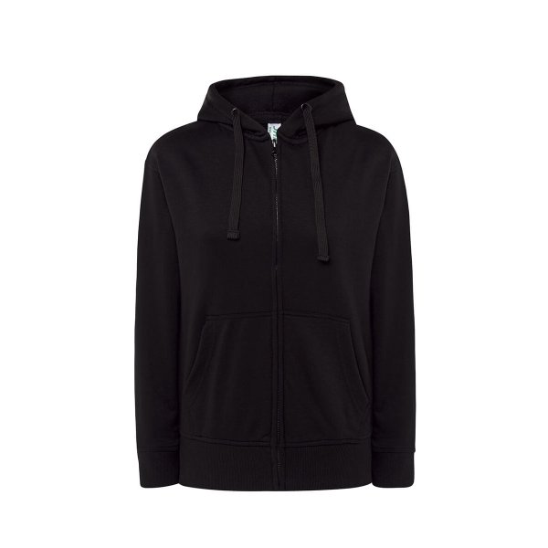Immagine FELPA DONNA JHK CAPPUCCIO E ZIP LEGGERA FRENCH TERRY | 60% COT+40% POL | 240 gr/m2 personalizzata con stampa o ricamo 