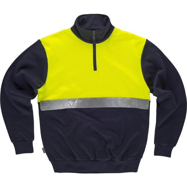 Immagine FELPA Workteam ALTA VISIBILITA BANDA RIFRANGENTE | 65% POL+35% COT | 280 gr/m2 personalizzata con stampa o ricamo