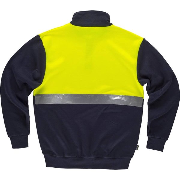 Immagine FELPA Workteam ALTA VISIBILITA BANDA RIFRANGENTE | 65% POL+35% COT | 280 gr/m2 personalizzata con stampa o ricamo