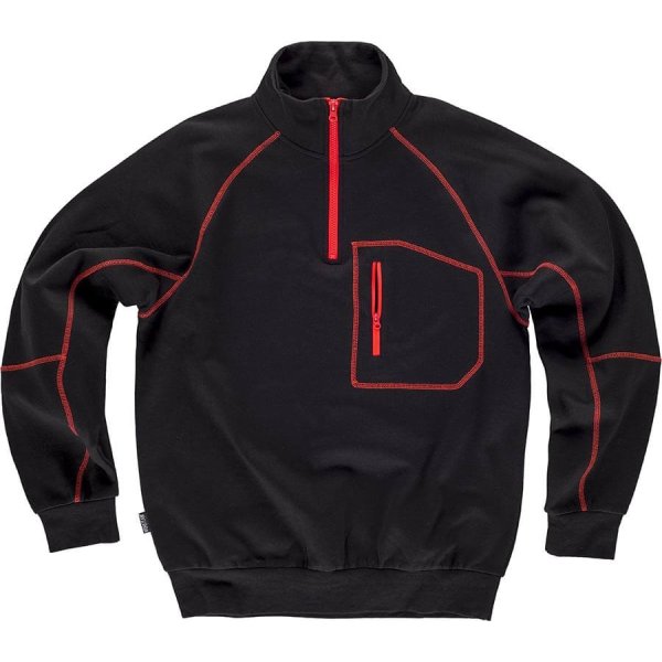 Immagine FELPA Workteam mezza zip | 65% POL+35% COT | 280 gr/m2 personalizzata con stampa o ricamo 