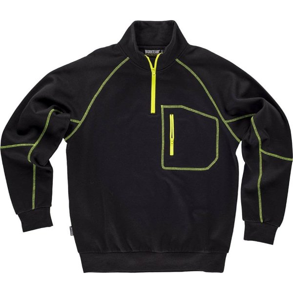 Immagine FELPA Workteam mezza zip | 65% POL+35% COT | 280 gr/m2 personalizzata con stampa o ricamo 