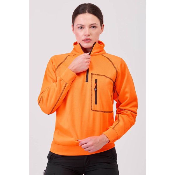 Immagine FELPA Workteam ALTA VISIBILITA Mezza Zip | 100% POL | 280 gr/m2 personalizzata con stampa o ricamo