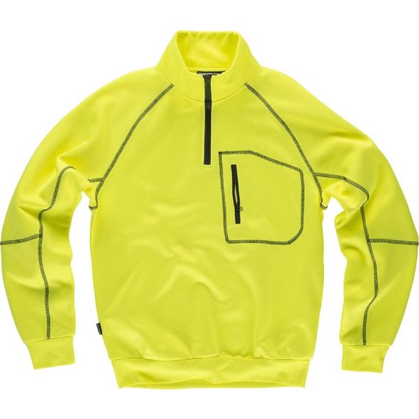 Immagine FELPA Workteam ALTA VISIBILITA Mezza Zip | 100% POL | 280 gr/m2 personalizzata con stampa o ricamo