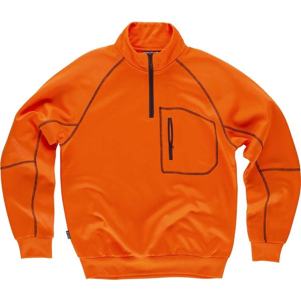 Immagine FELPA Workteam ALTA VISIBILITA Mezza Zip | 100% POL | 280 gr/m2 personalizzata con stampa o ricamo