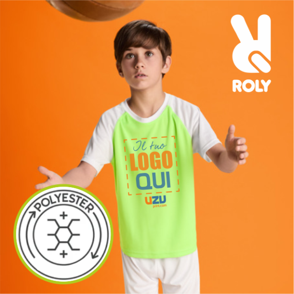 T-shirt INDIANAPOLIS Roly Kids | 100% pol | 140 g/m² personalizzata con stampa o ricamo