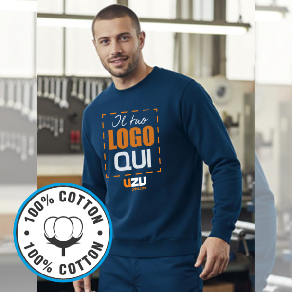 Felpa girocollo KISALA Val | 100%Cot | 300 g/m2 personalizzata con stampa o ricamo