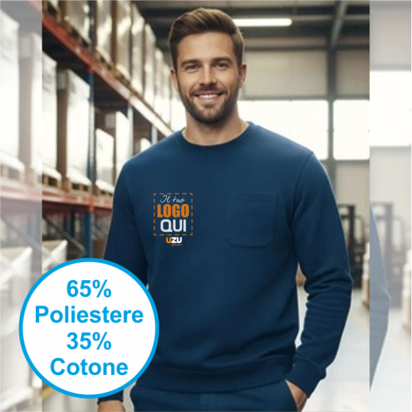 Felpa girocollo RANGO Val | 65%Pol+35%Cot | 300 g/m2 personalizzata con stampa o ricamo
