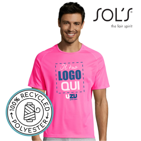 T-shirt uomo Sols SPORTY | 100% Poliestere traspirante | 140gr