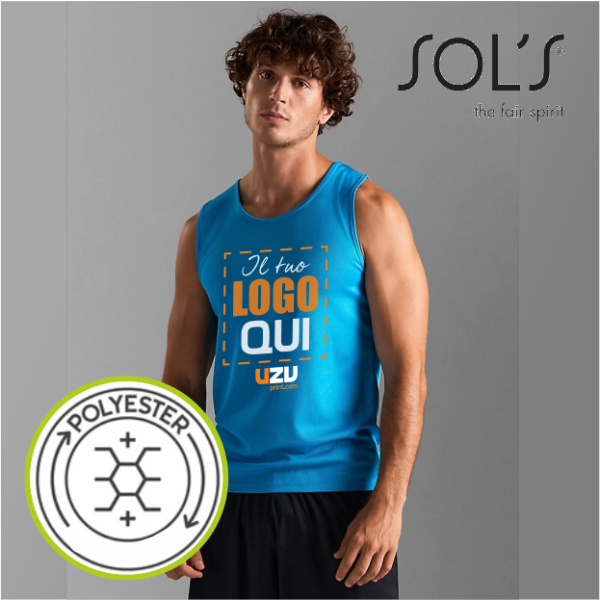 Canotta Sols uomo SPORTY TT | 100% pol | 140 gr