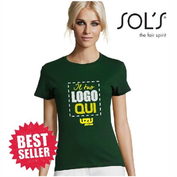 T-shirt donna REGENT SOL'S| 100% cotone | 150 gr personalizzata con stampa o ricamo