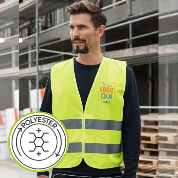 Gilet alta visibilità Simple Safety Vest | 100% POL 120 g/m² | personalizzato con stampa 