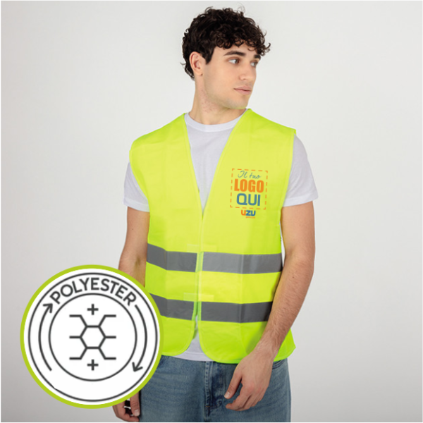 Gilet Alta Visibilità SAFETY JACKET | 100% poliestere | personalizzato con stampa 