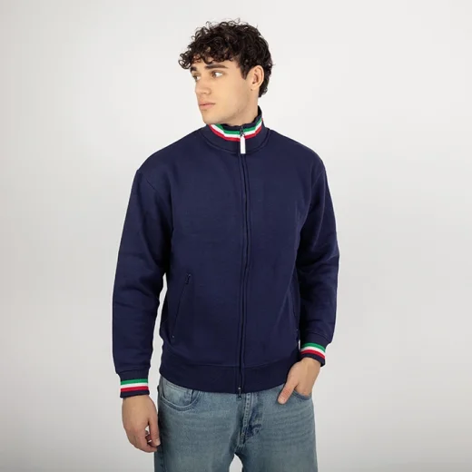 Immagine Felpa Zip Unisex Italia TRICOLORE NAKOTA | 40% pol+60% cot | 300gr personalizzata con stampa o ricamo