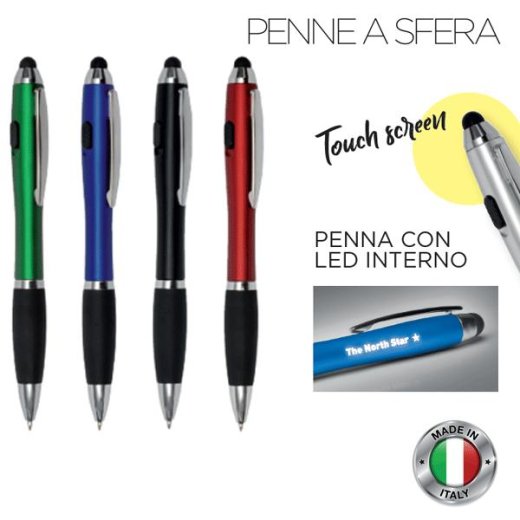 PENNA SFERA IN PLASTICA CON TOUCH E LED BOSTON